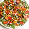 Pumpkin Salad with Rocket & Hummus