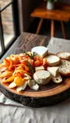 Tabla de ibéricos y quesos con pan de cristal