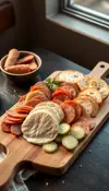 Tabla de embutidos con pan de cristal